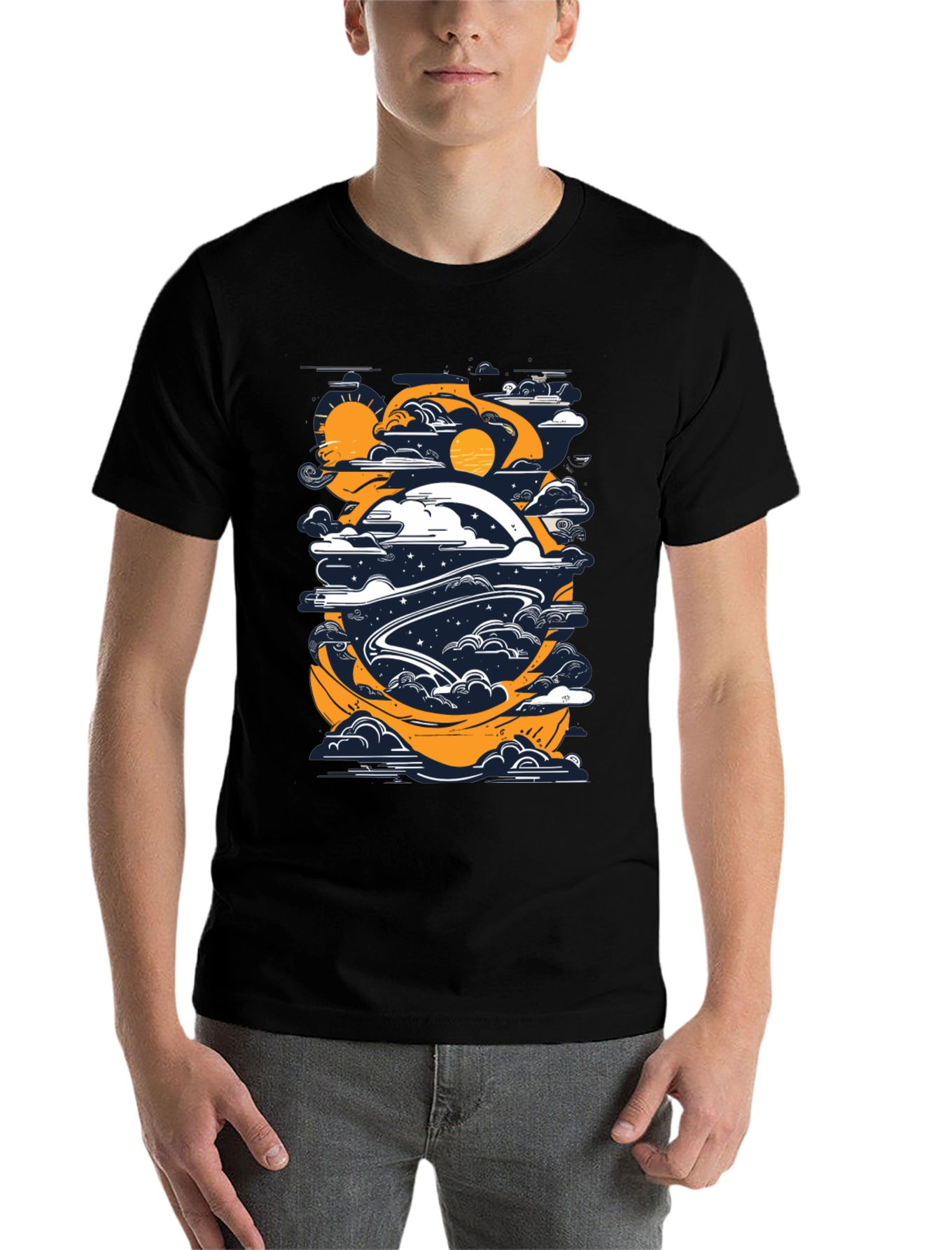Black Celestial Journey Graphic Tee view 7