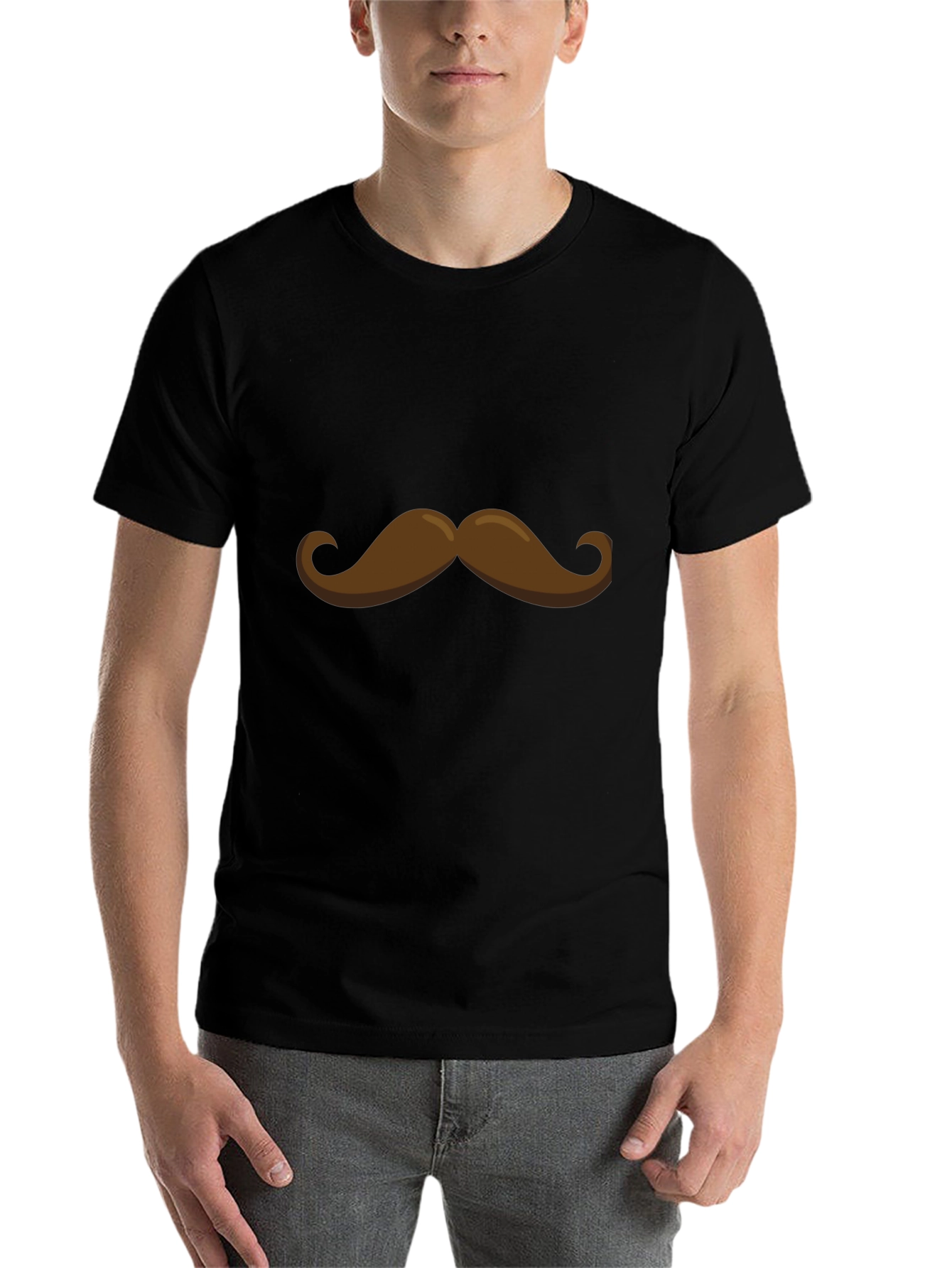 Black Mustache Graphic Tee - Funny Novelty Shirt view 7