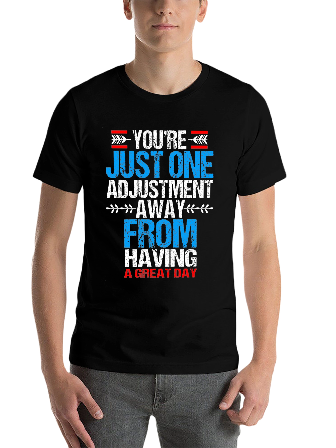 Black Chiropractor Adjustment T-Shirt - Great Day view 7