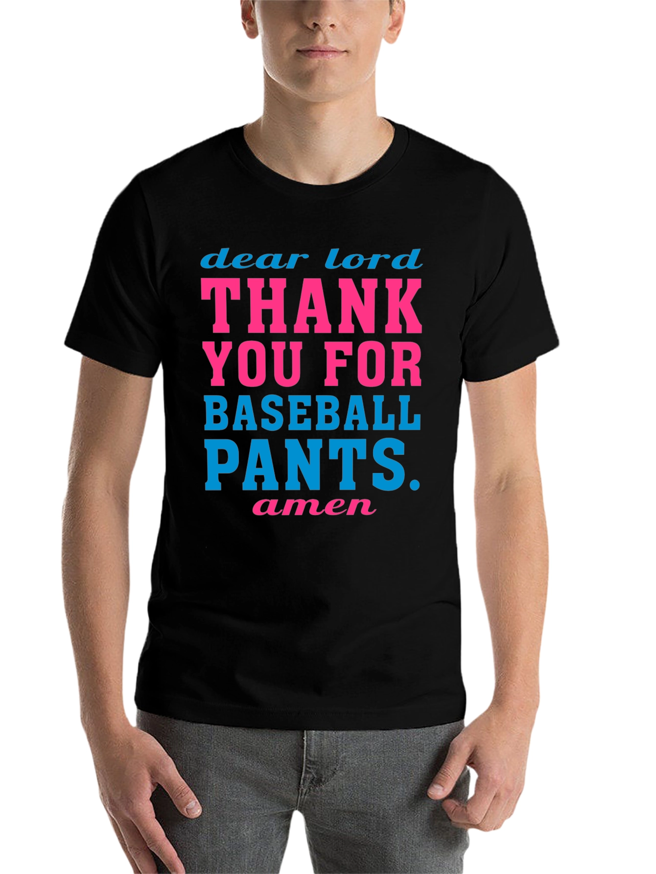 Black Dear Lord Baseball Pants Graphic Tee view 7