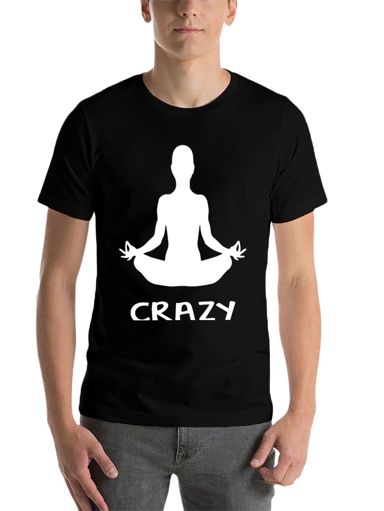 Black Crazy Yogi Black T-Shirt view 7