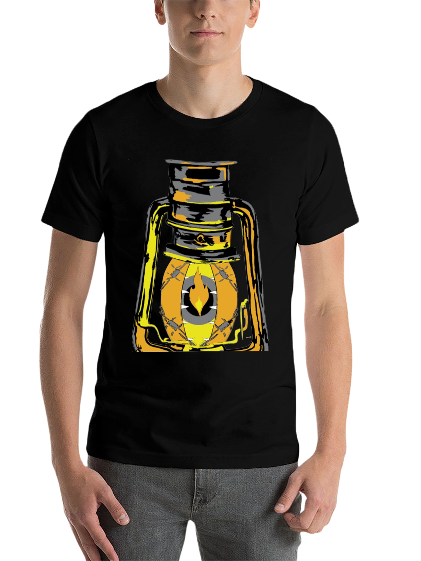 Black Lantern Graphic T-Shirt - Unique Design view 7