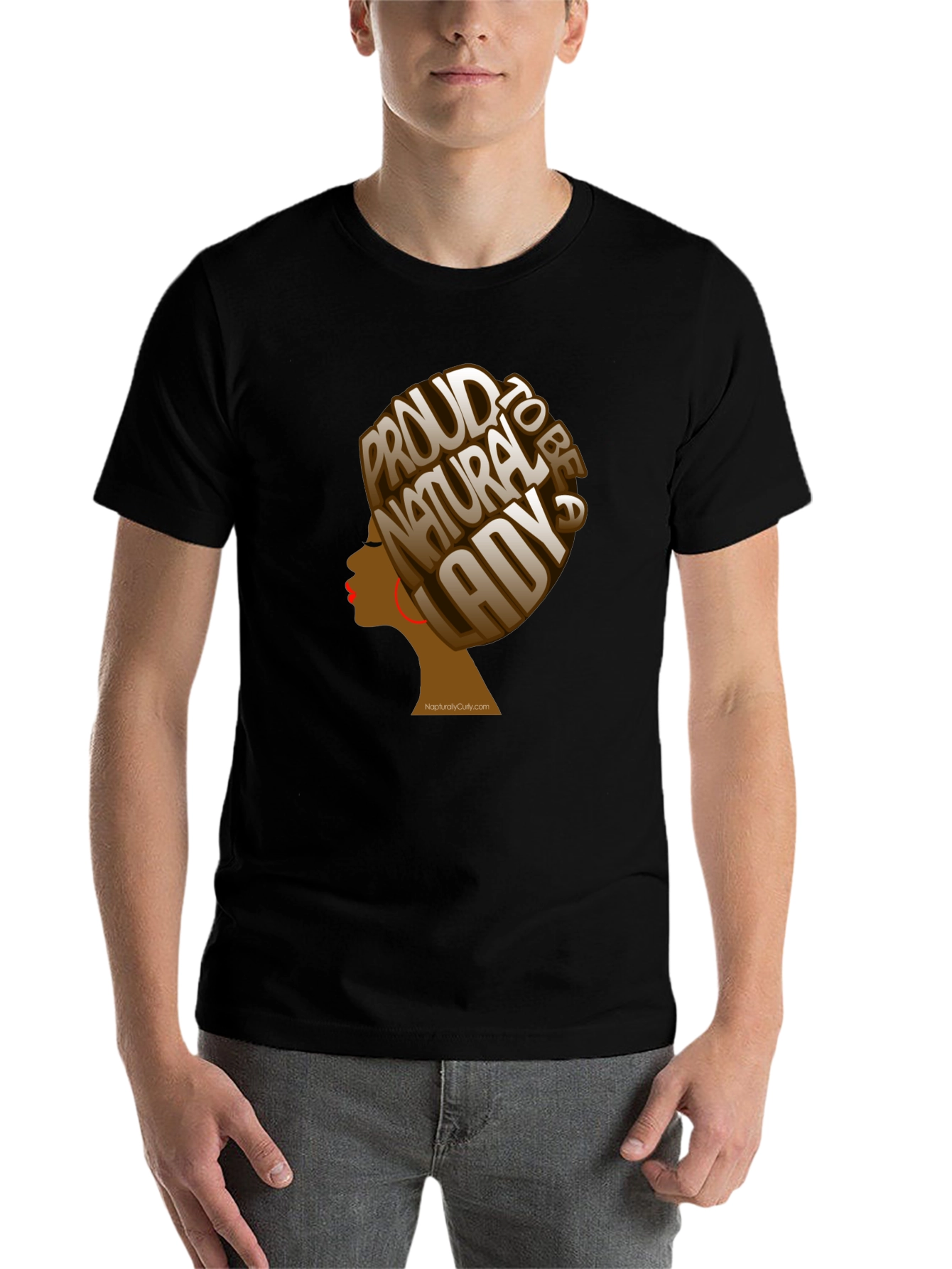 Black Proud Natural Lady T-Shirt - Black view 7