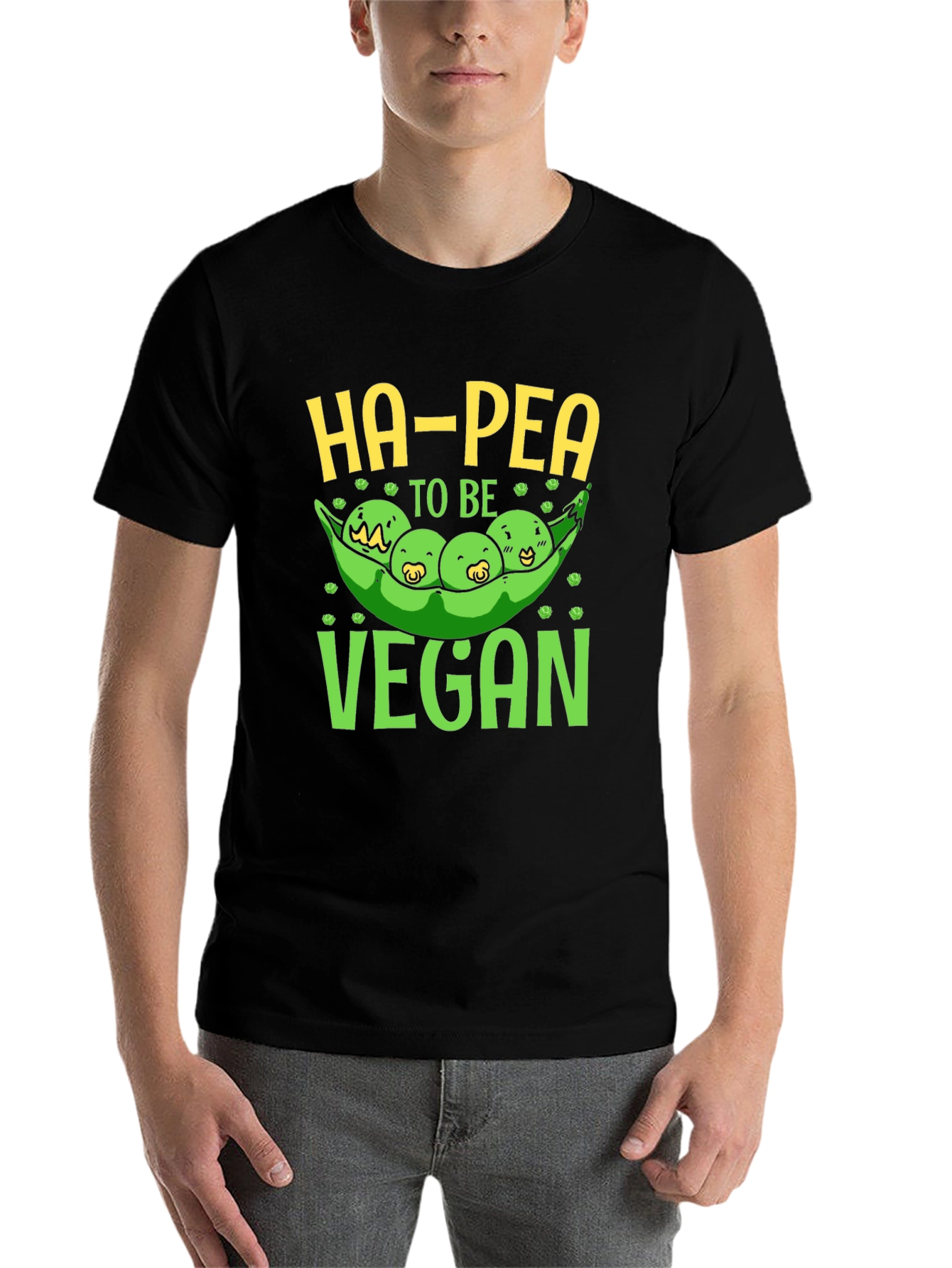 Black Ha-Pea To Be Vegan Graphic T-Shirt view 7