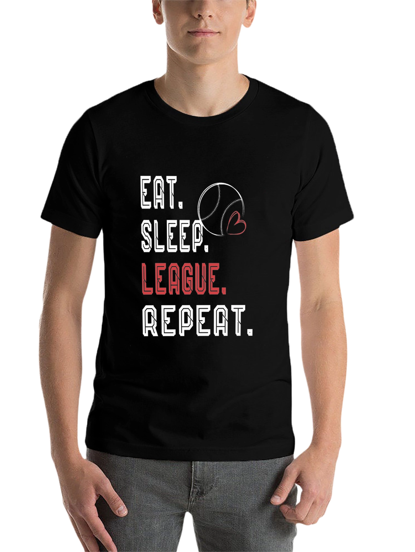 Black Eat Sleep League Repeat T-Shirt view 7