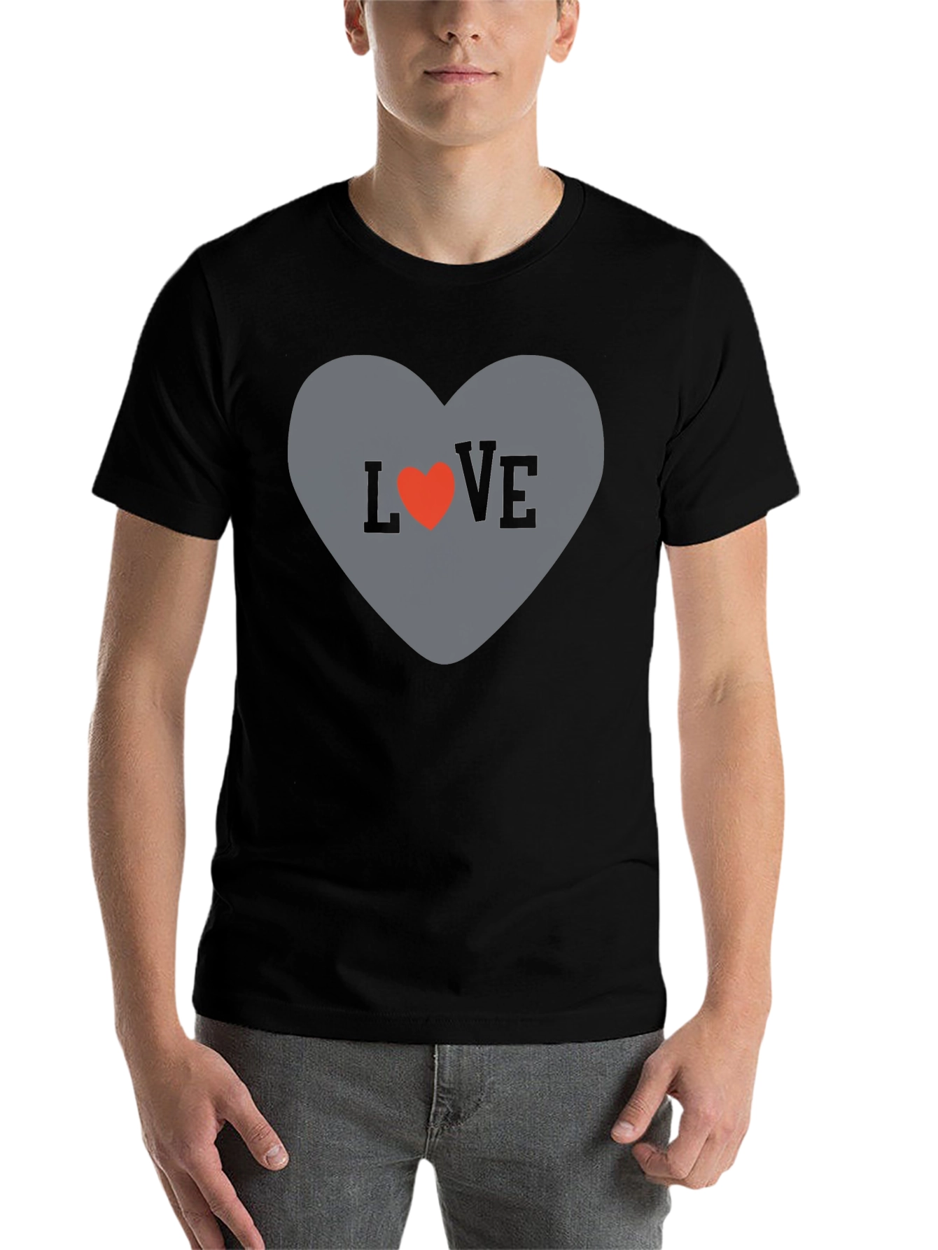 Black Love Heart Graphic Tee - Stylish Casual T-Shirt view 7