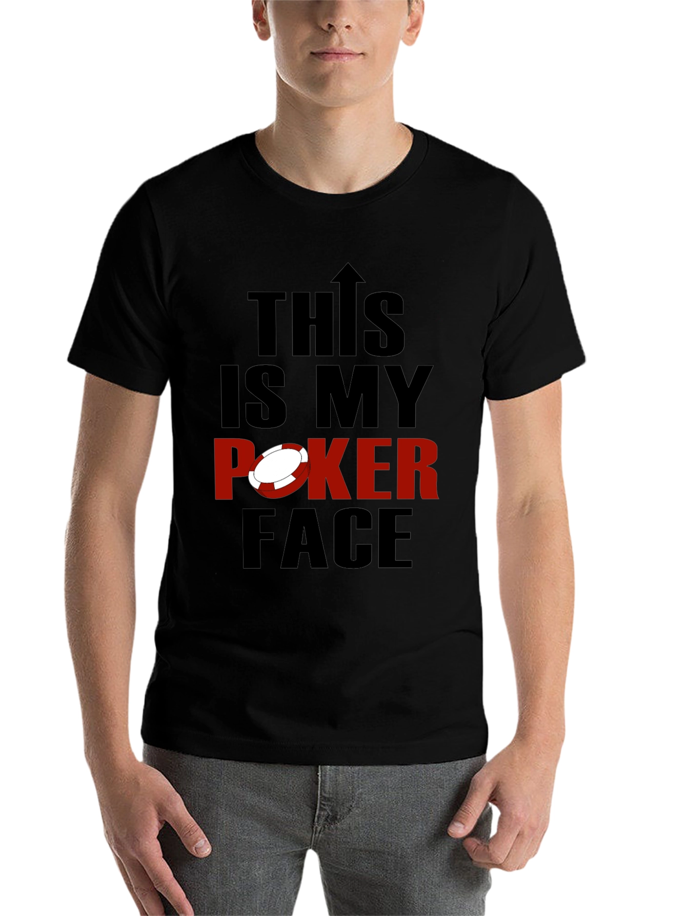 Black This is My Poker Face Graphic Tee - Black view 7