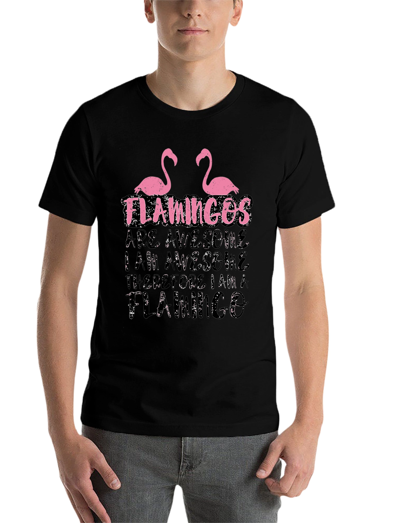 Black Funny Flamingo T-Shirt - Flamingo Lover Gift view 7