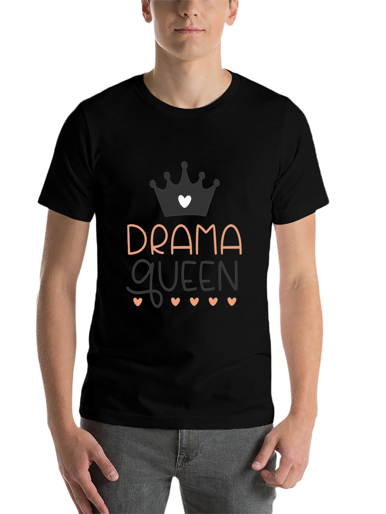 Black Drama Queen Graphic Tee - Soft Cotton Blend view 7