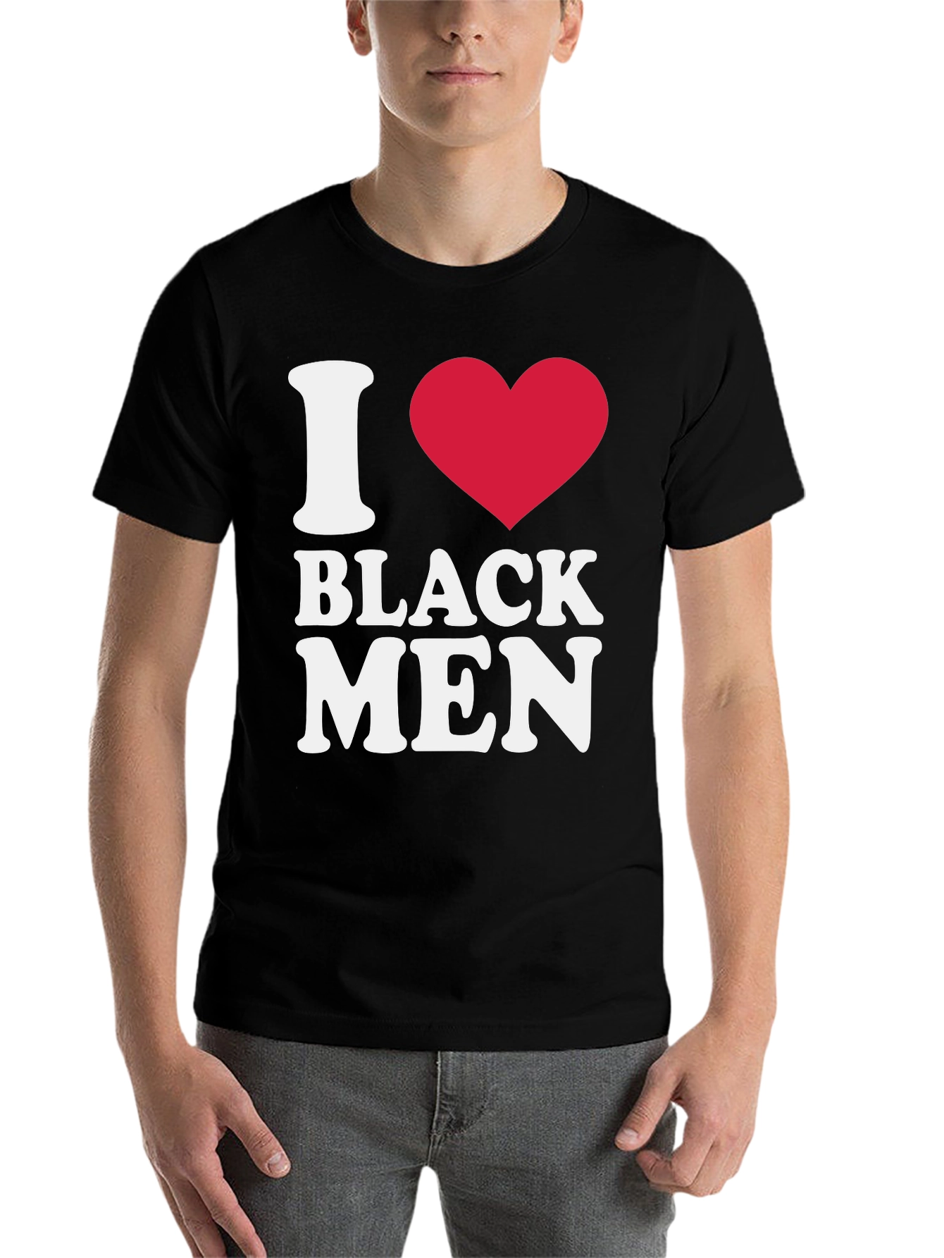 Black I Heart Black Men Graphic T-Shirt view 7