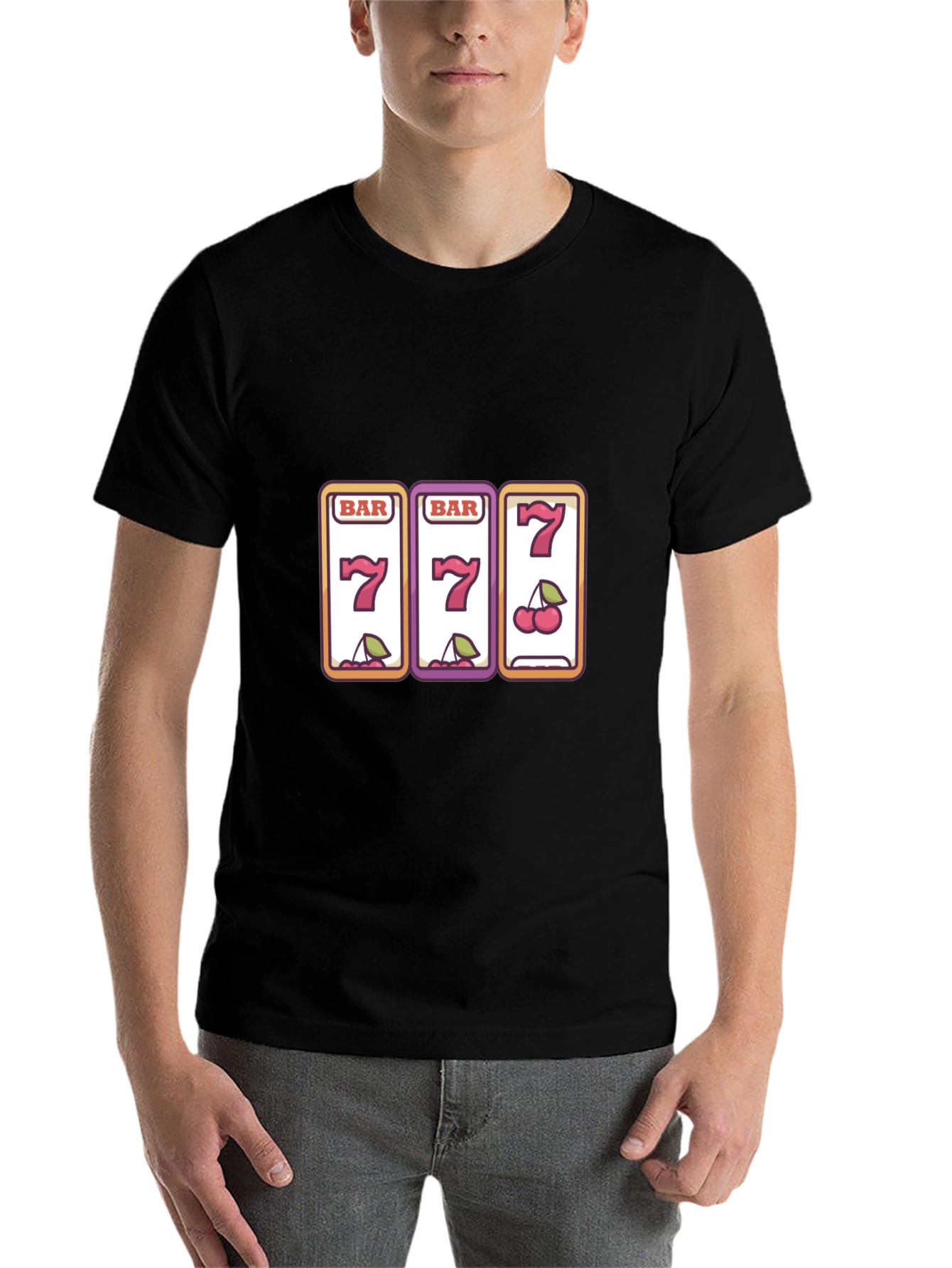 Black Lucky 7s Slot Machine Graphic Tee - Black view 7