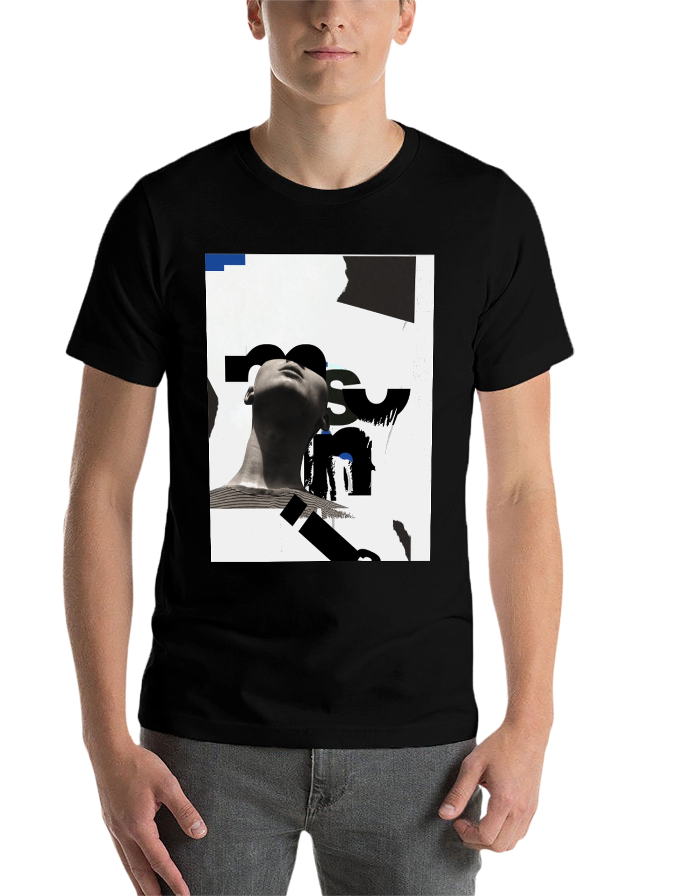 Black Modern Art Graphic Tee - Black Unisex T-Shirt view 7