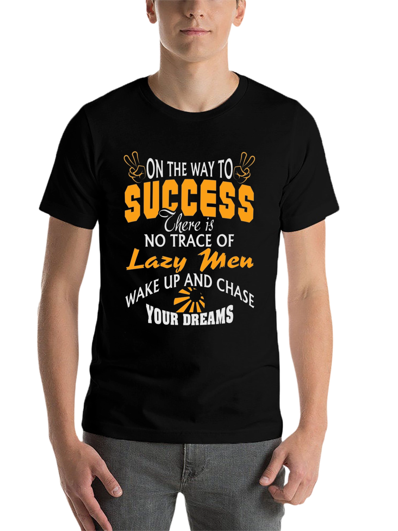 Black Success Graphic T-Shirt - Wake Up and Chase Your Dreams view 7