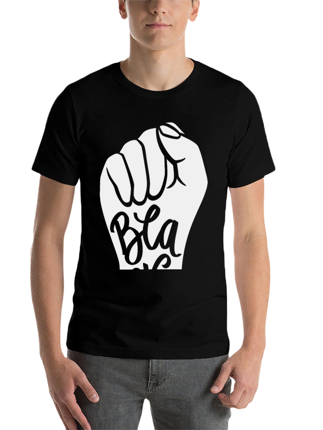 Black Black Power Fist T-Shirt - Bold Graphic Tee view 7