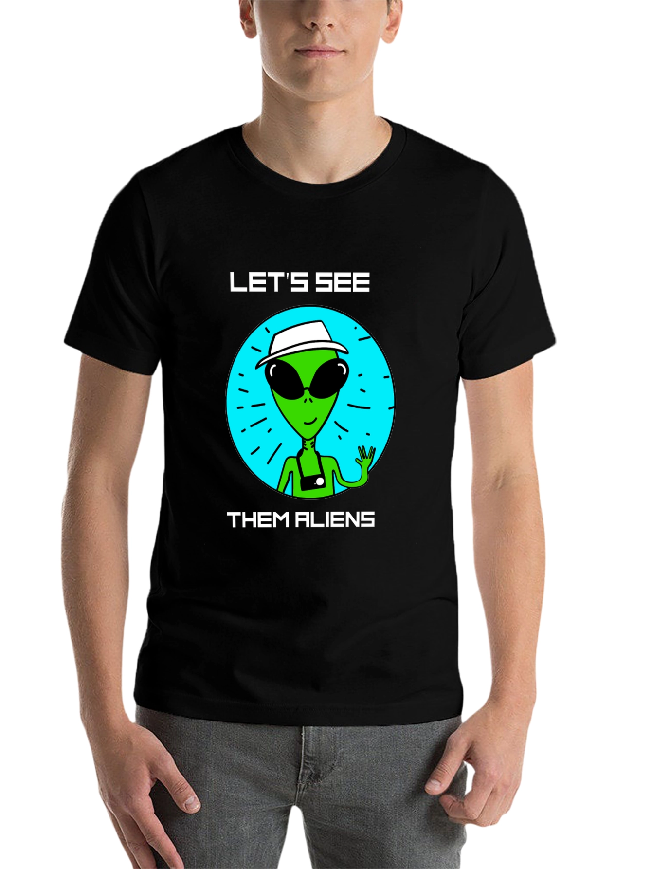 Black Let's See Them Aliens T-Shirt view 7