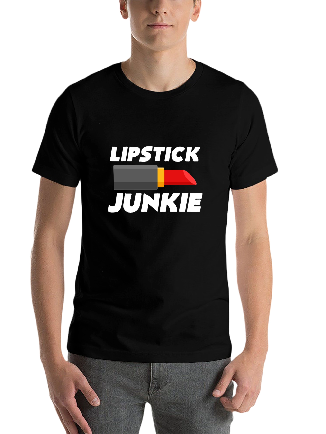 Black Lipstick Junkie Graphic T-Shirt - Unisex view 7