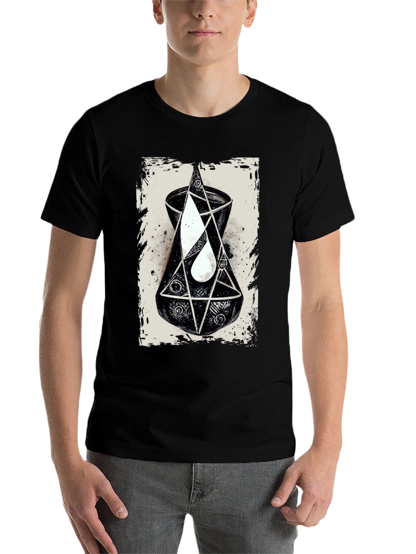 Black Esoteric Graphic Tee - Occult Symbolism T-Shirt view 7