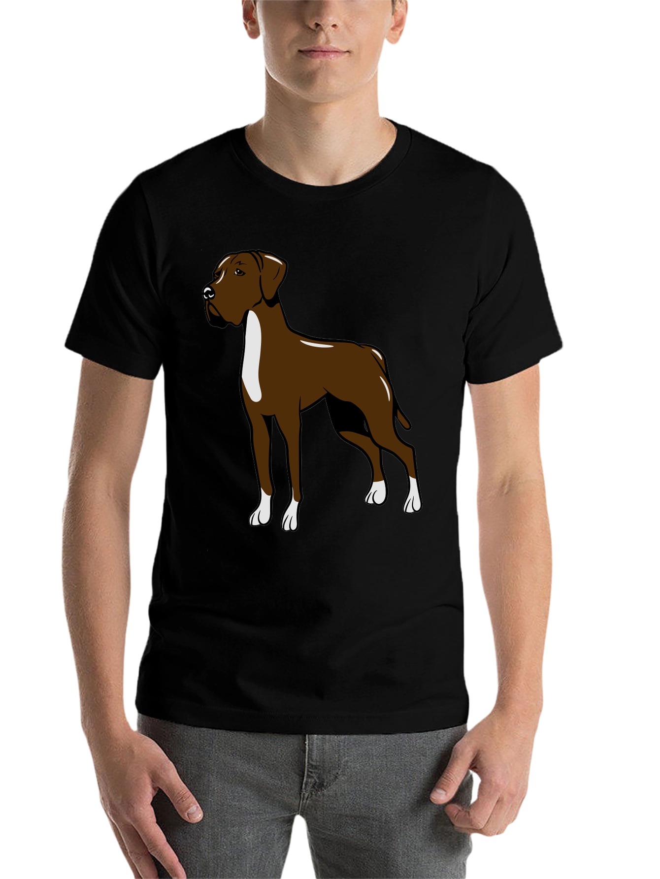 Black Boxer Dog Graphic T-Shirt - Trendy Canine Design view 7