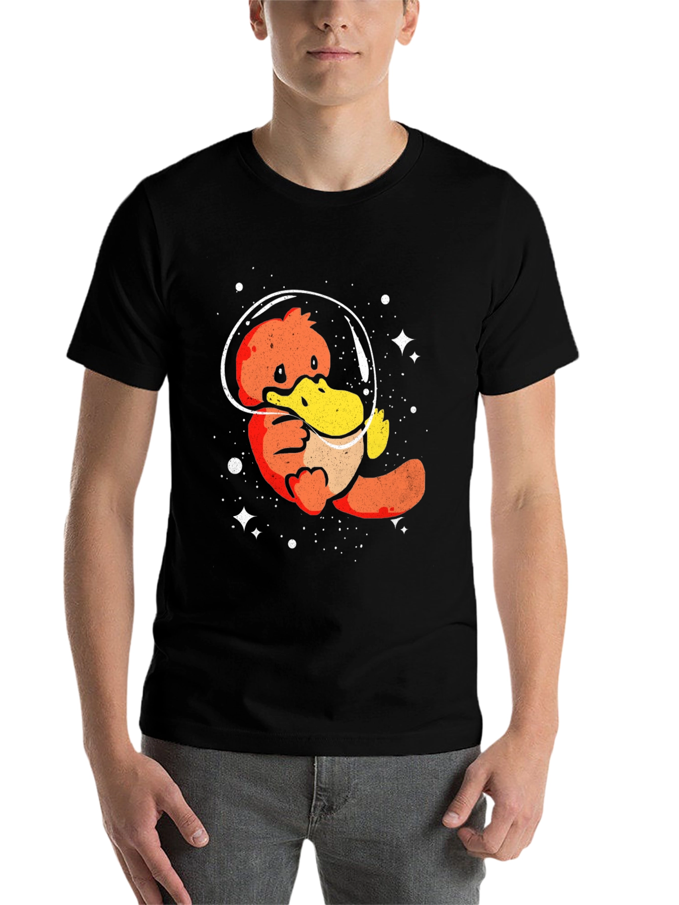 Black Astronaut Platypus Graphic Tee - Unique Space Design view 7