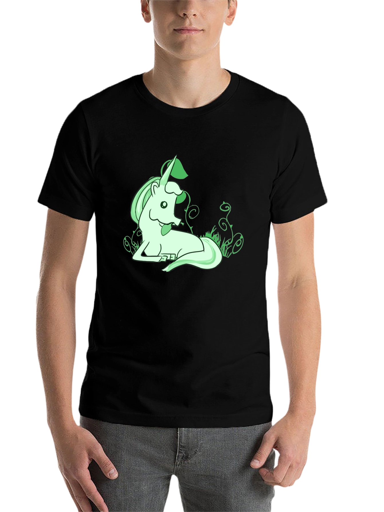 Black Unicorn Graphic T-Shirt - Black Cotton Tee view 7