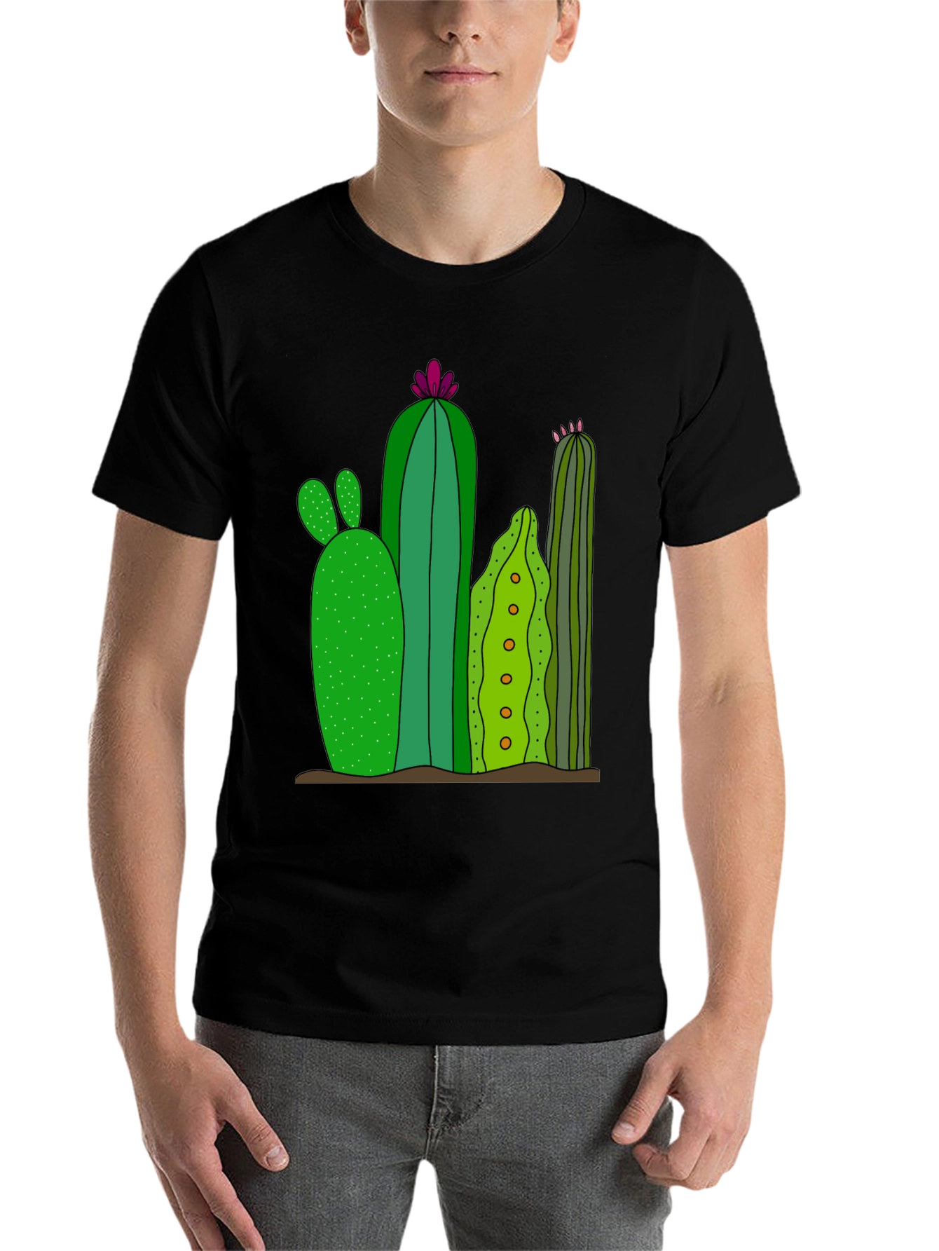 Black Cactus Graphic Print T-Shirt view 7