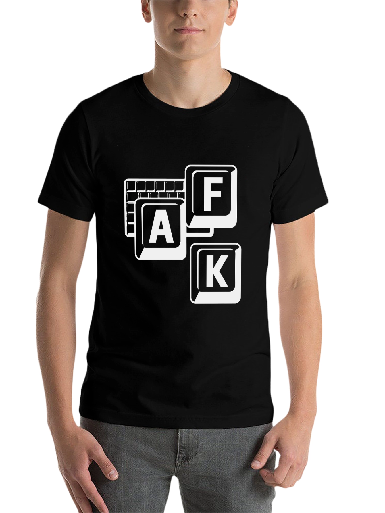 Black AFK Keyboard T-Shirt - Gamer Style view 7