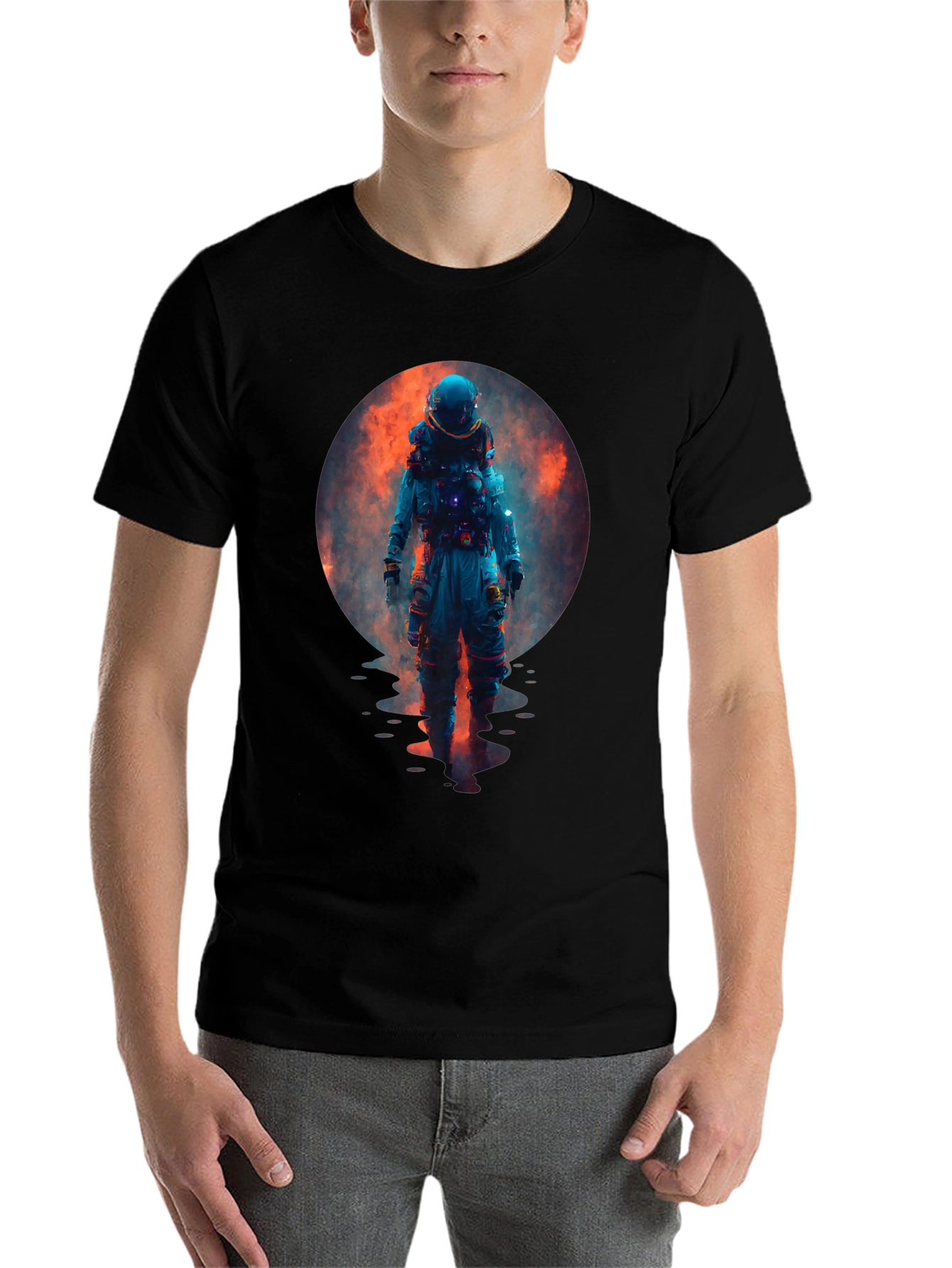 Black Astronaut Graphic Tee - Galaxy Dreamin' T-Shirt view 7
