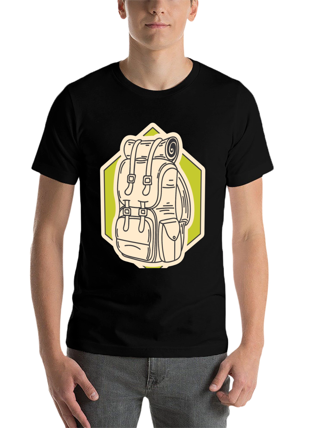 Black Hiking Backpack Graphic T-Shirt - Adventure Ready view 7