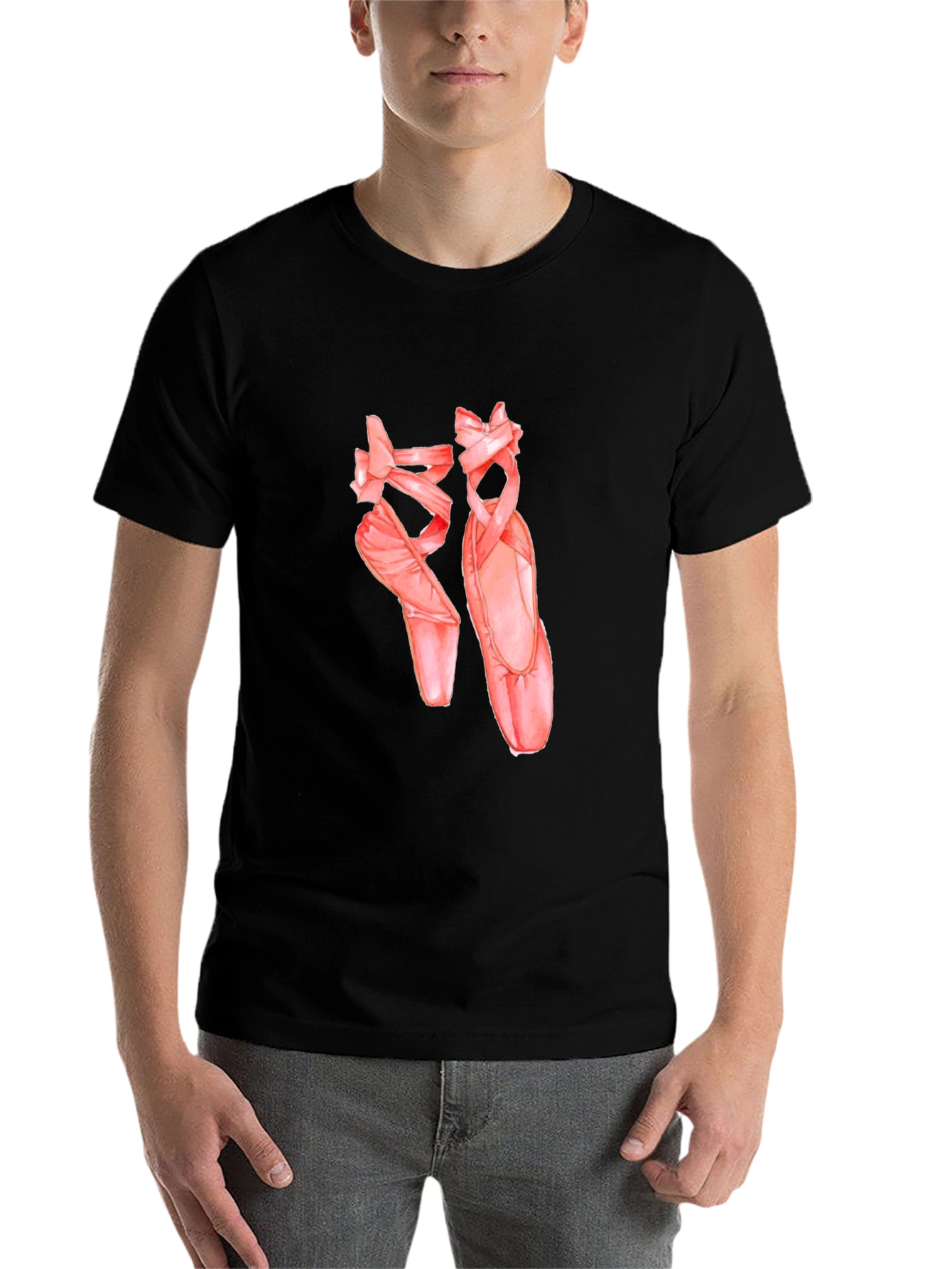 Black Ballet Shoes Graphic Tee - Dancer Gift view 7