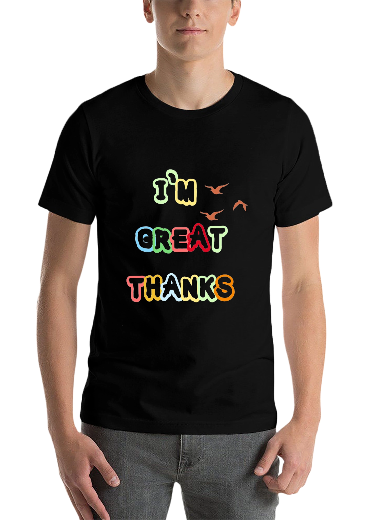 Black I'm Great Thanks Graphic Tee view 7