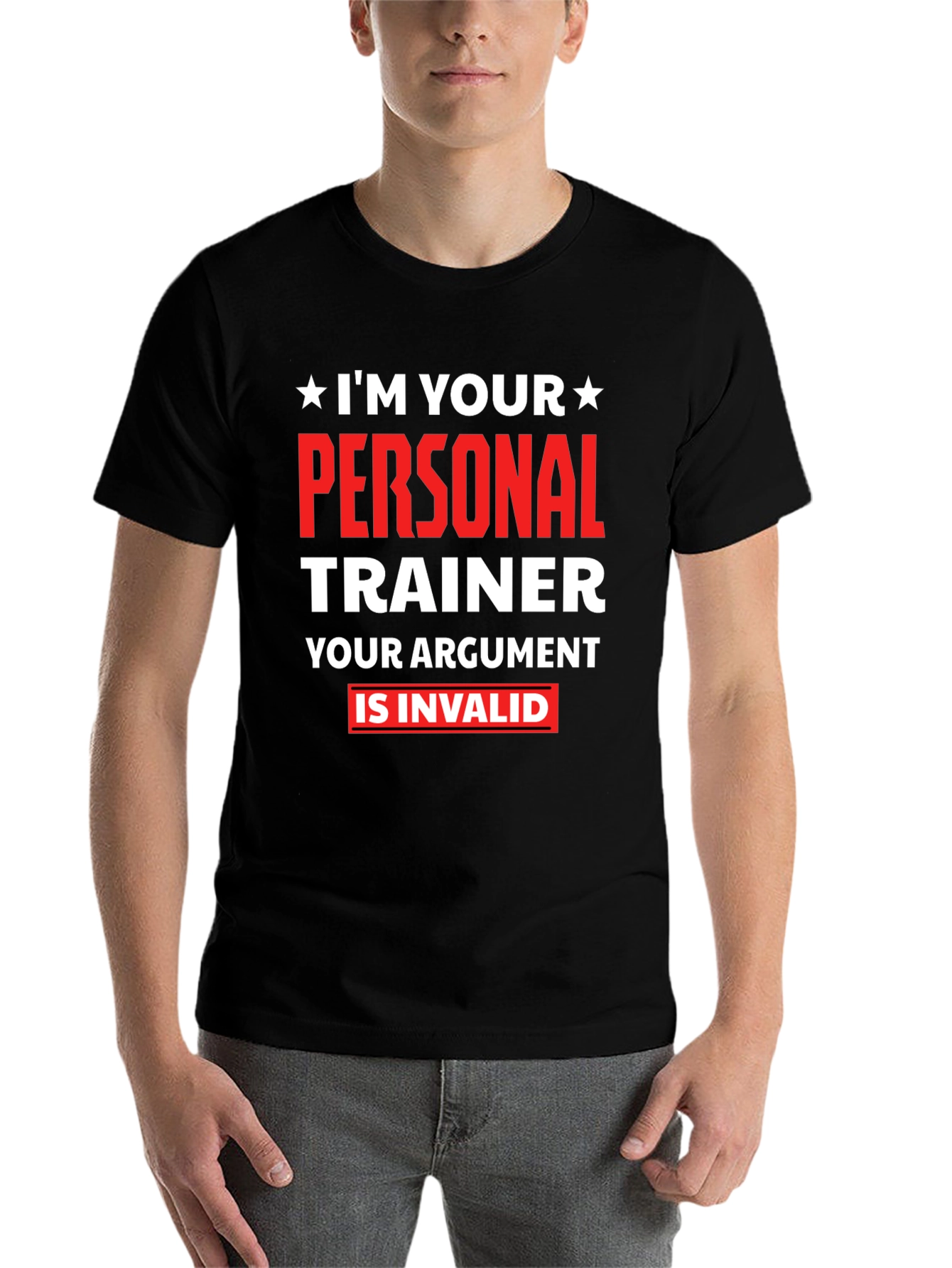 Black Personal Trainer T-Shirt - Your Argument Is Invalid view 7