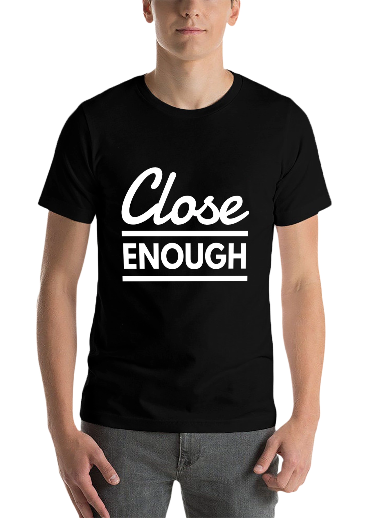 Black Close Enough Graphic T-Shirt - Casual Comfort view 7