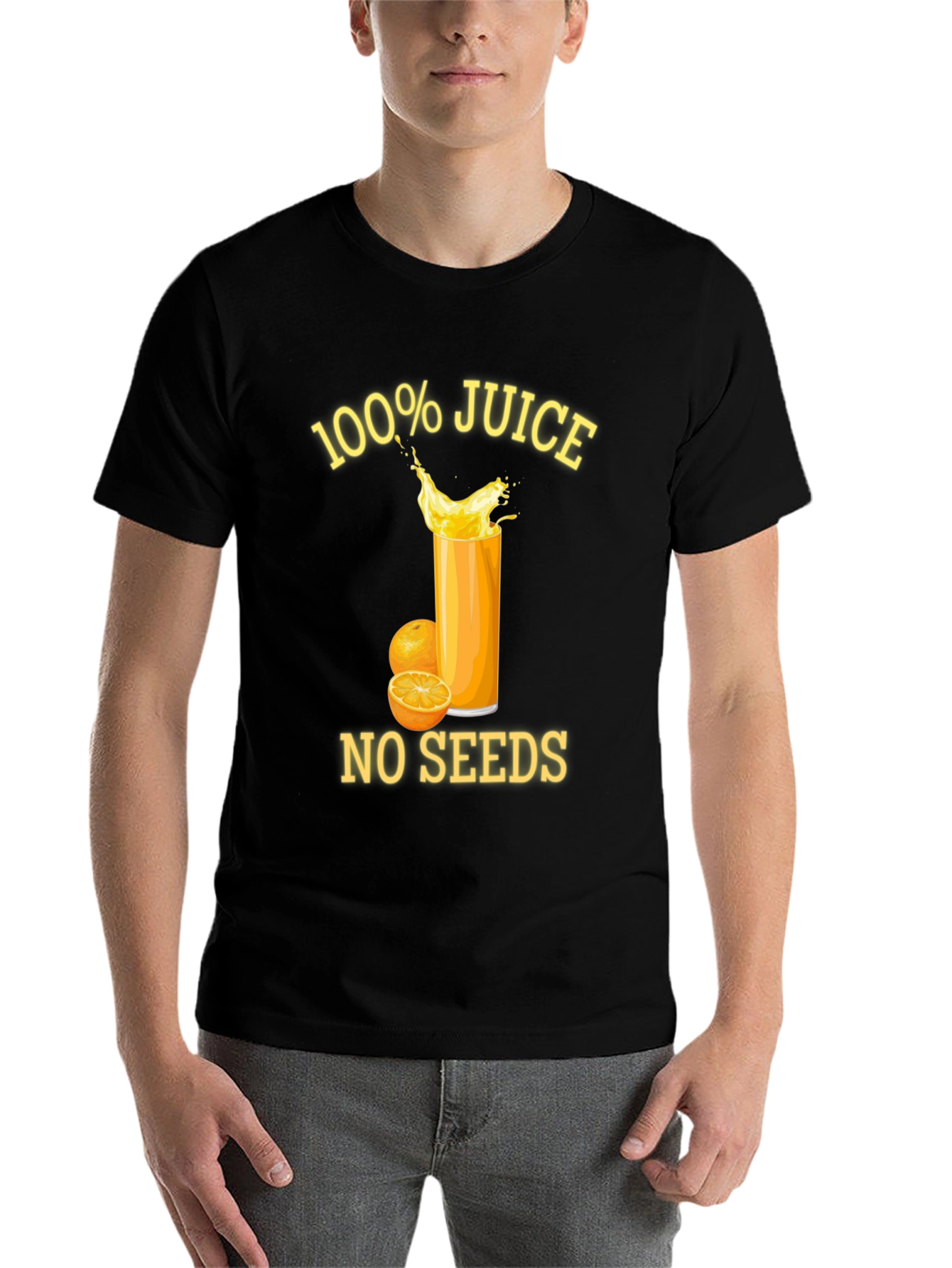 Black 100% Juice No Seeds Graphic Tee view 7