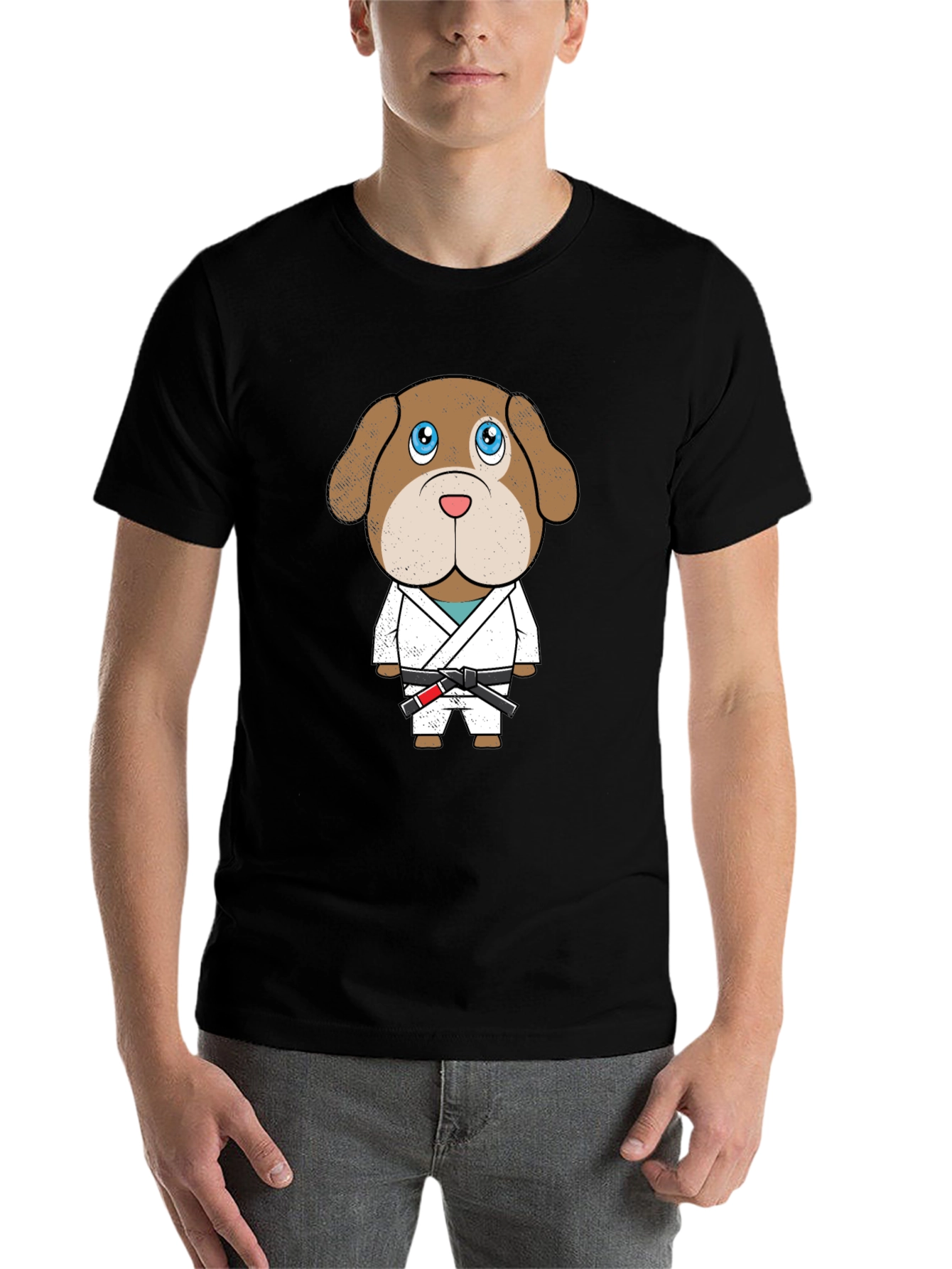 Black Dog Jiu Jitsu T-Shirt - Cartoon Graphic Tee view 7