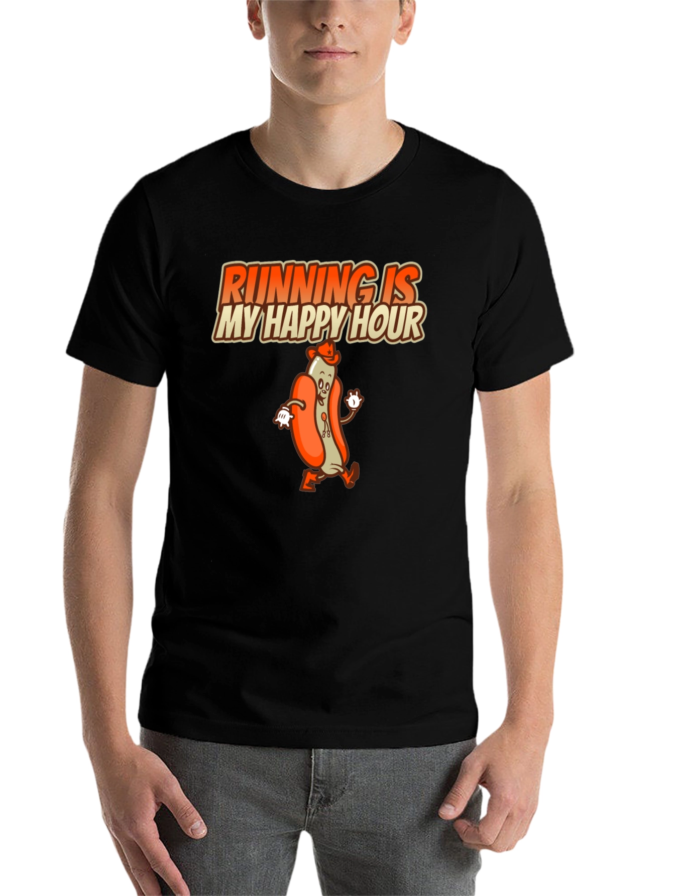 Black Running is My Happy Hour T-Shirt view 7