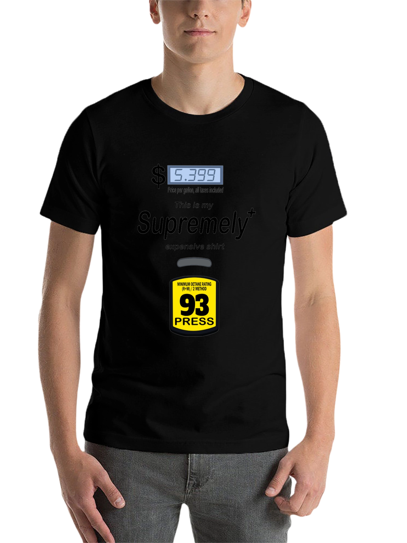 Black Supremely Expensive Gas Price T-Shirt view 7