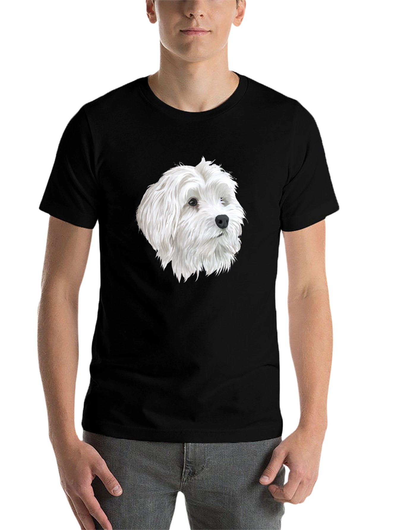 Black Dog Head Graphic Black T-Shirt view 7