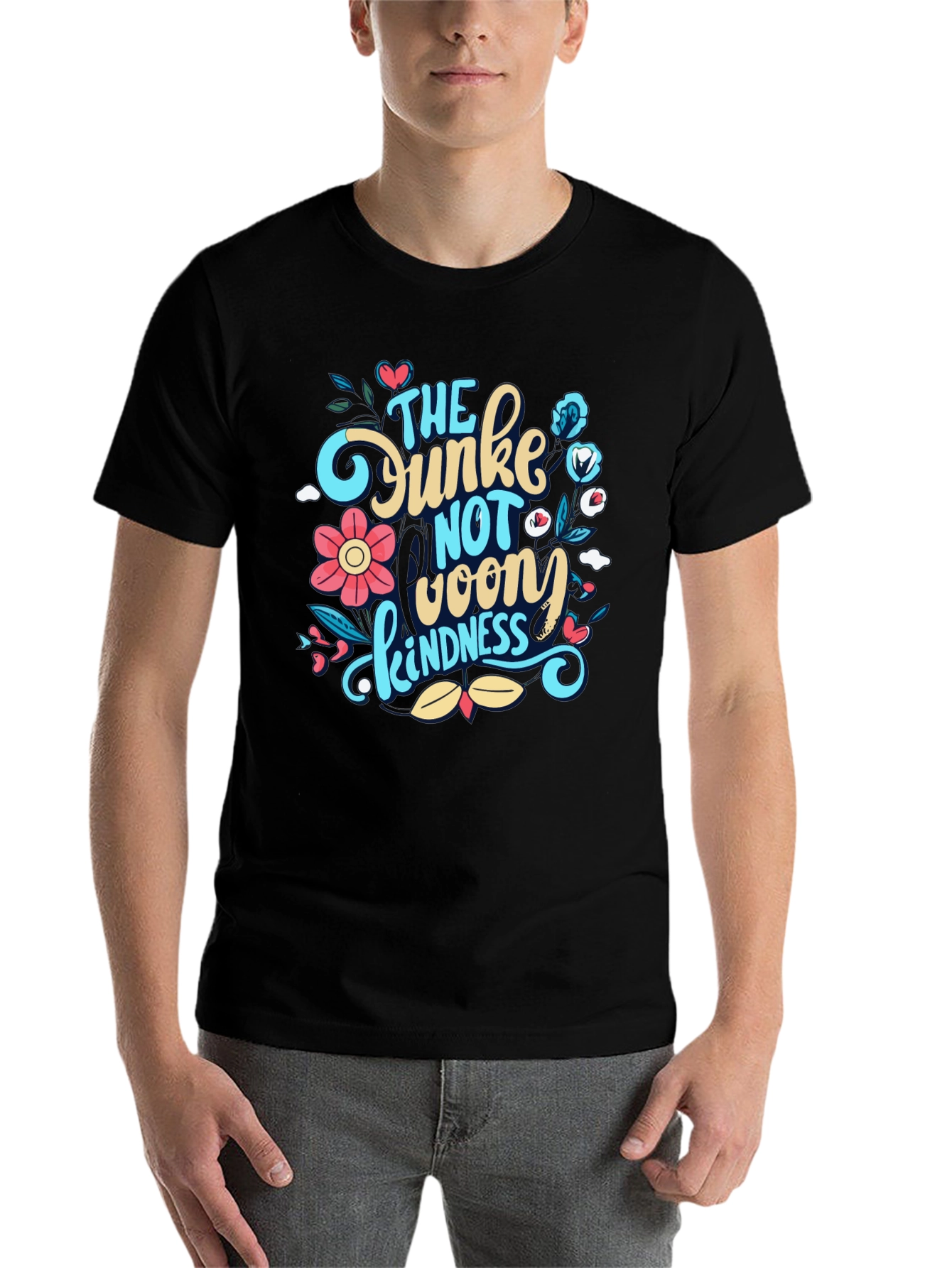 Black Dunkin Donuts Inspired Kindness T-Shirt view 7