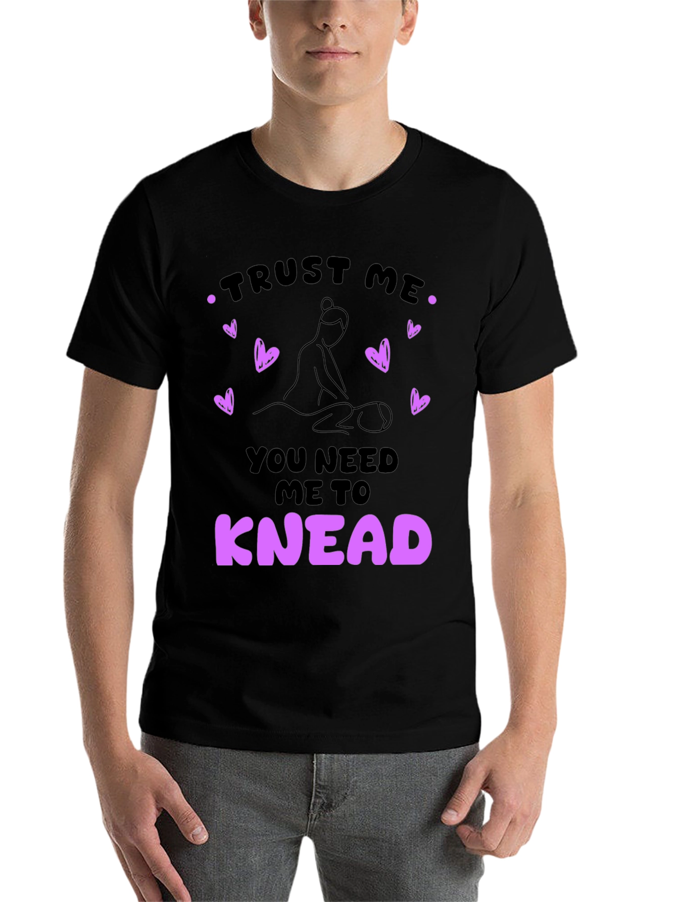 Black Trust Me I Knead Massage Therapist T-Shirt view 7