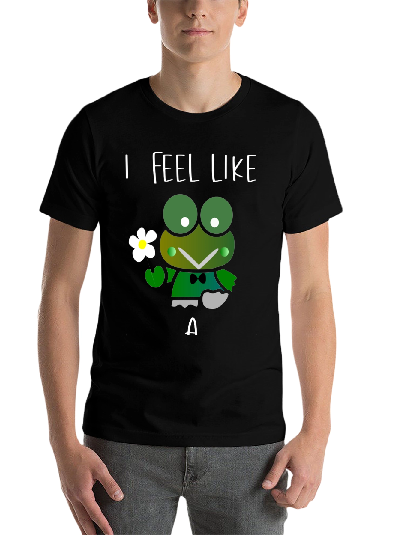 Black I Feel Like A Frog T-Shirt view 7