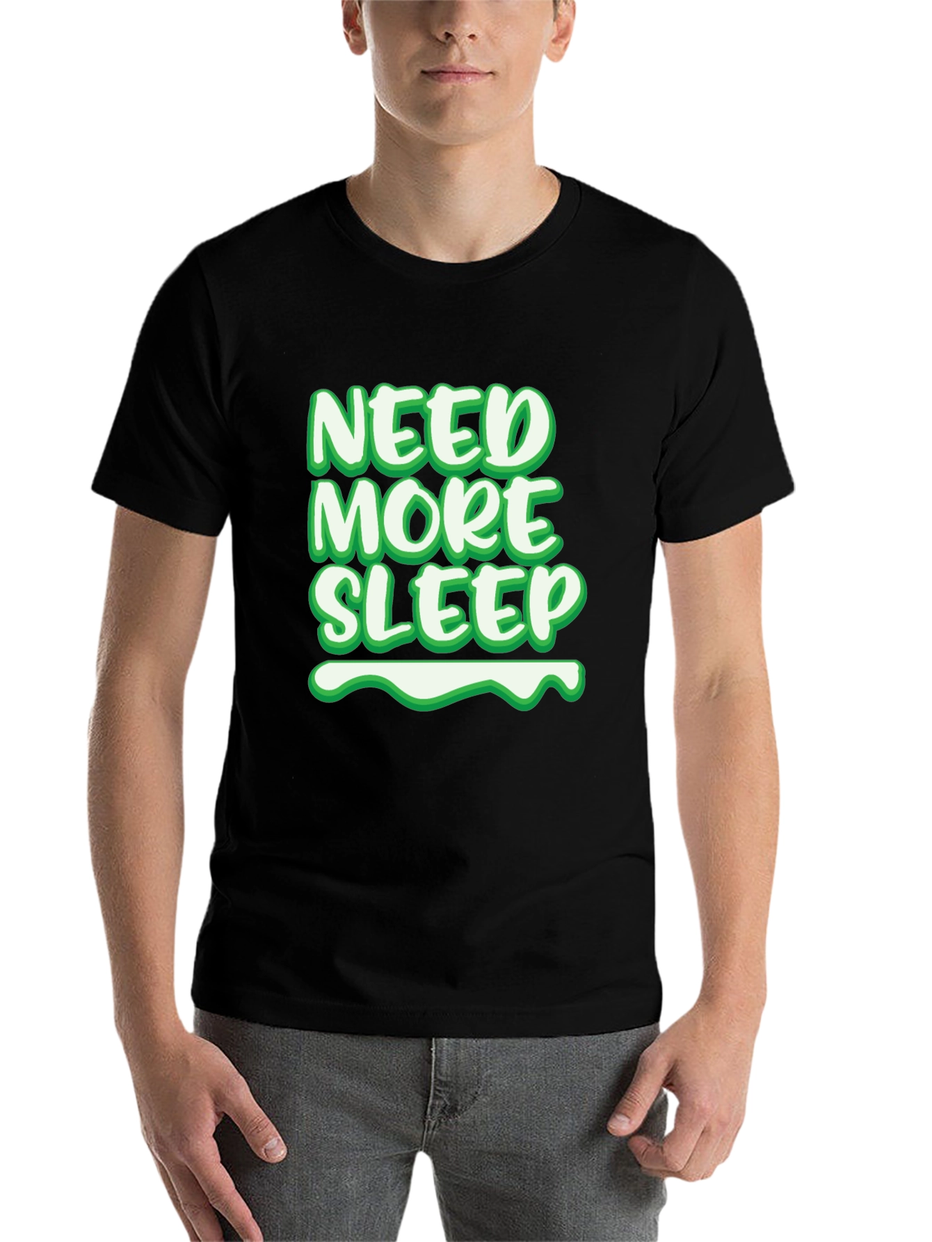 Black Need More Sleep Graphic Tee - Soft Cotton Blend view 7