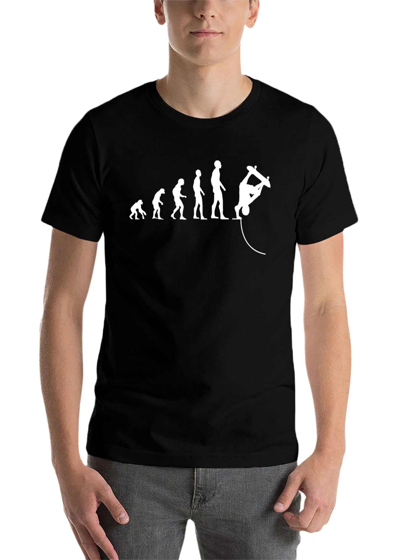 Black Evolution Skateboard T-Shirt - Black Cotton Tee view 7
