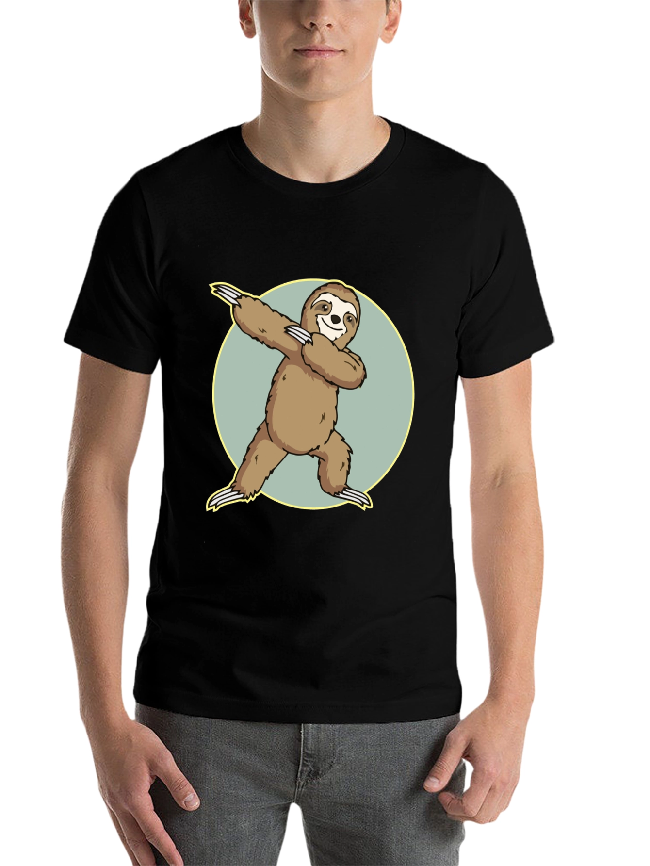 Black Sloth Dabbing T-Shirt - Funny Animal Tee view 7