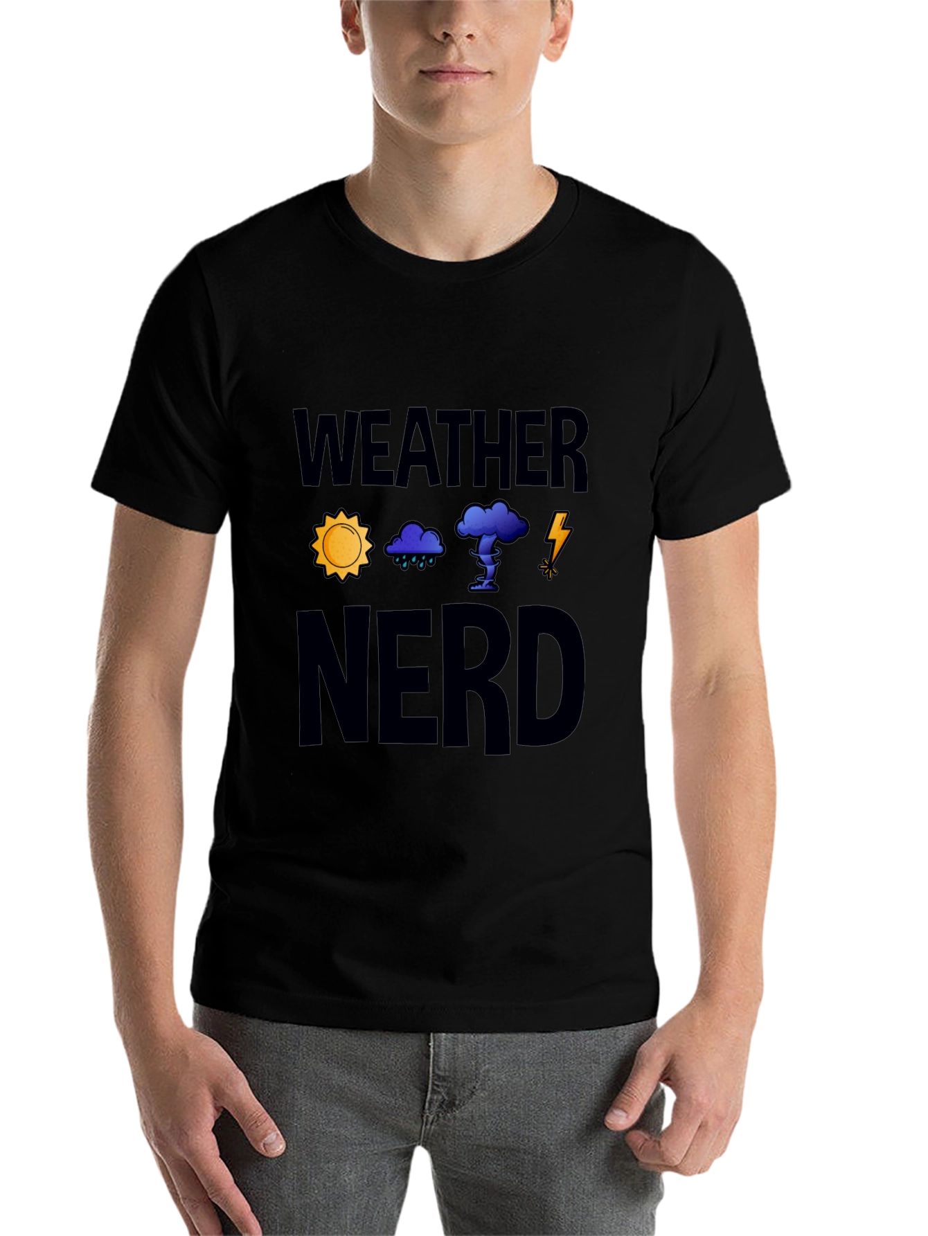 Black Weather Nerd Graphic T-Shirt - Black view 7