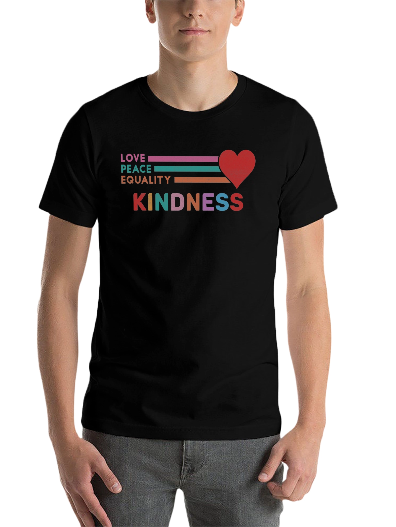 Black Love Peace Equality Kindness T-Shirt view 7