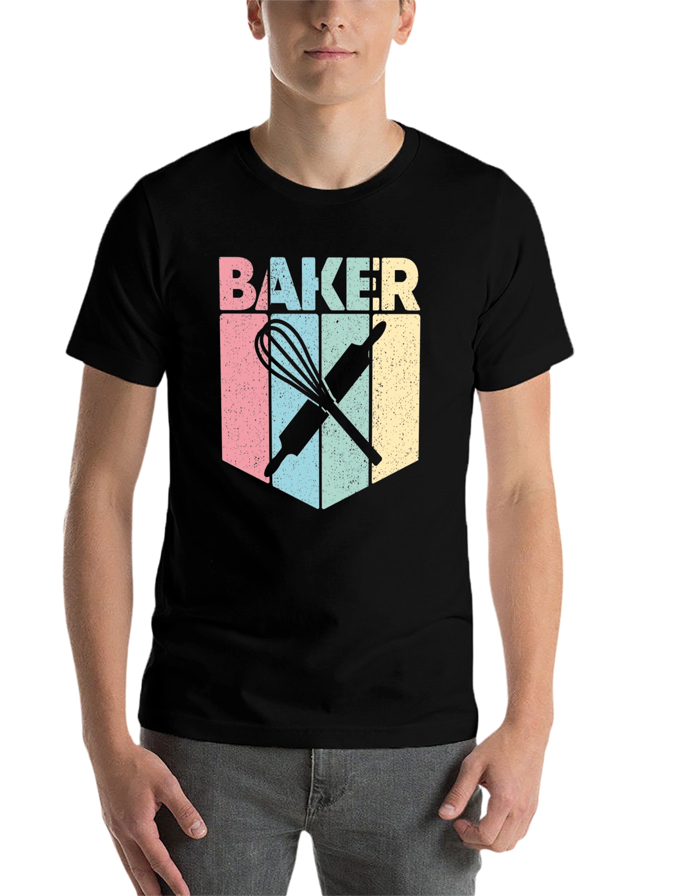 Black Baker T-Shirt - Retro Baking Design Tee view 7