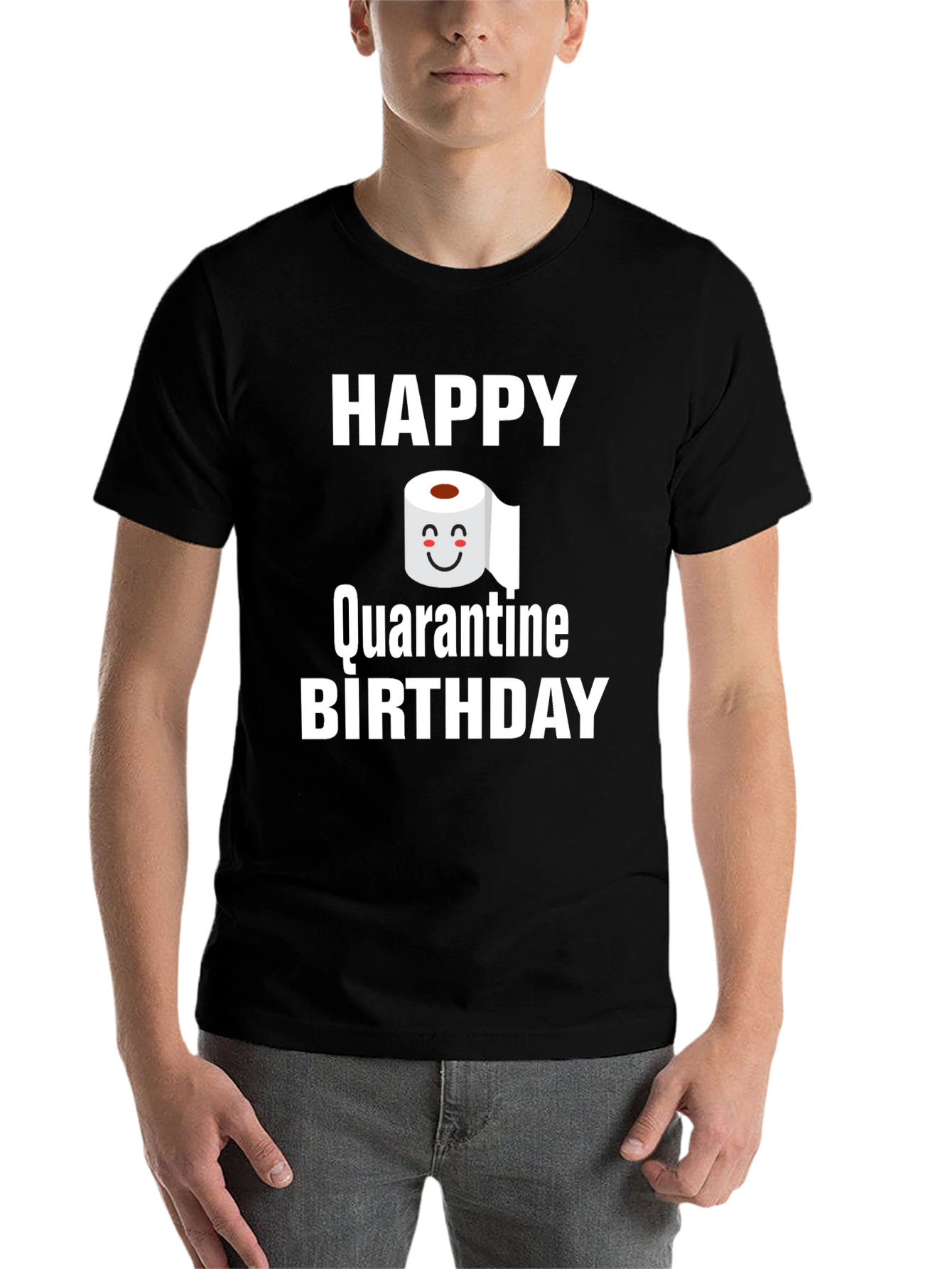 Black Happy Quarantine Birthday T-Shirt view 7