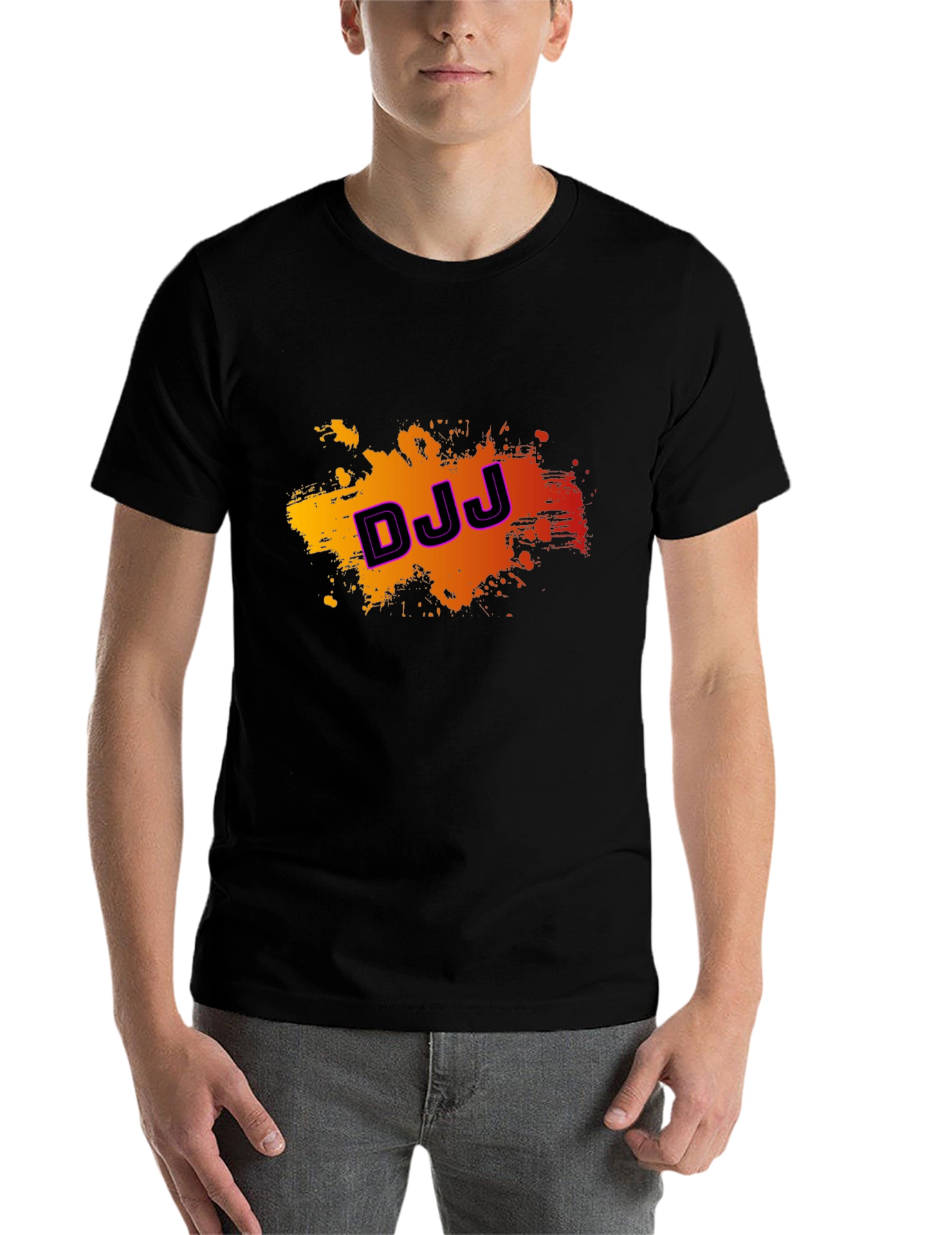 Black DJJ Graphic Print Black Tee view 7