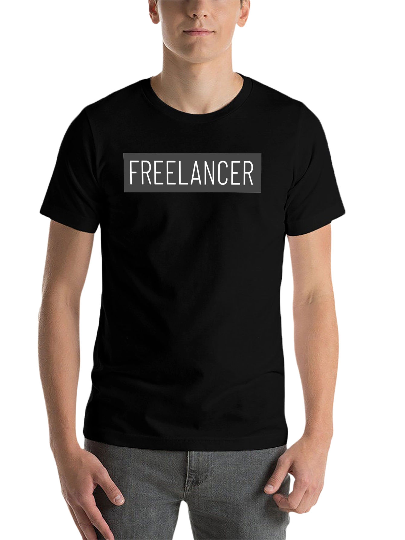 Black Freelancer Graphic Tee - Soft Cotton Black Shirt view 7