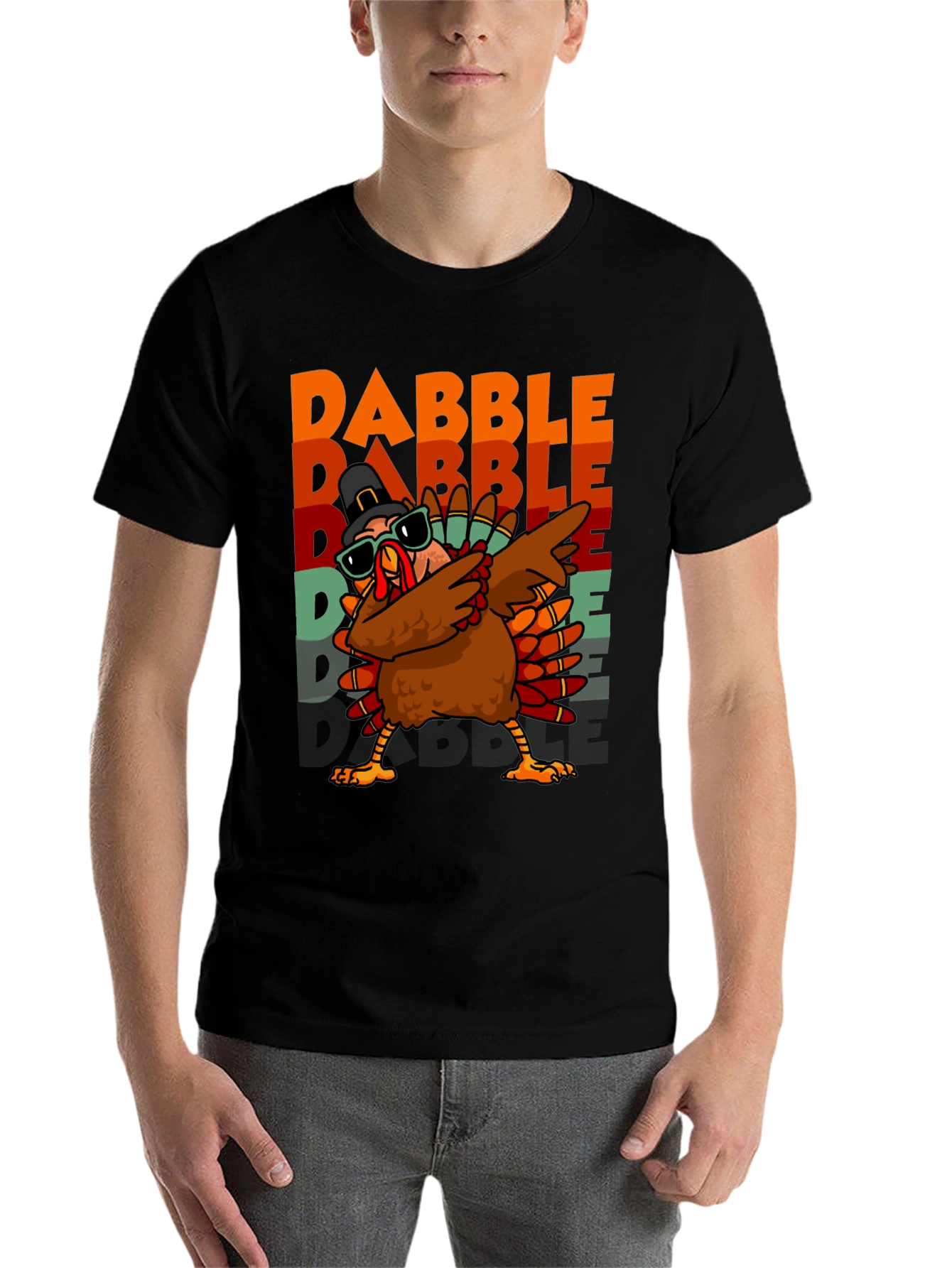 Black Dabble Turkey Graphic T-Shirt Thanksgiving view 7